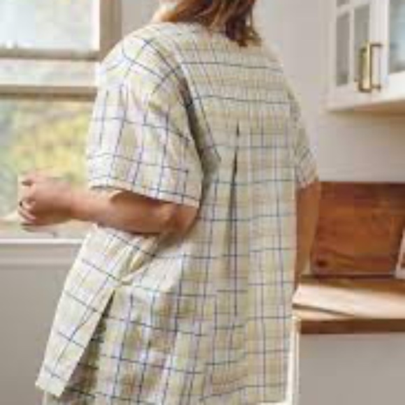 Anthropologie Short-Sleeve Pajama Top, Yellow Motif, Size Large - NWT - Picture 1 of 7